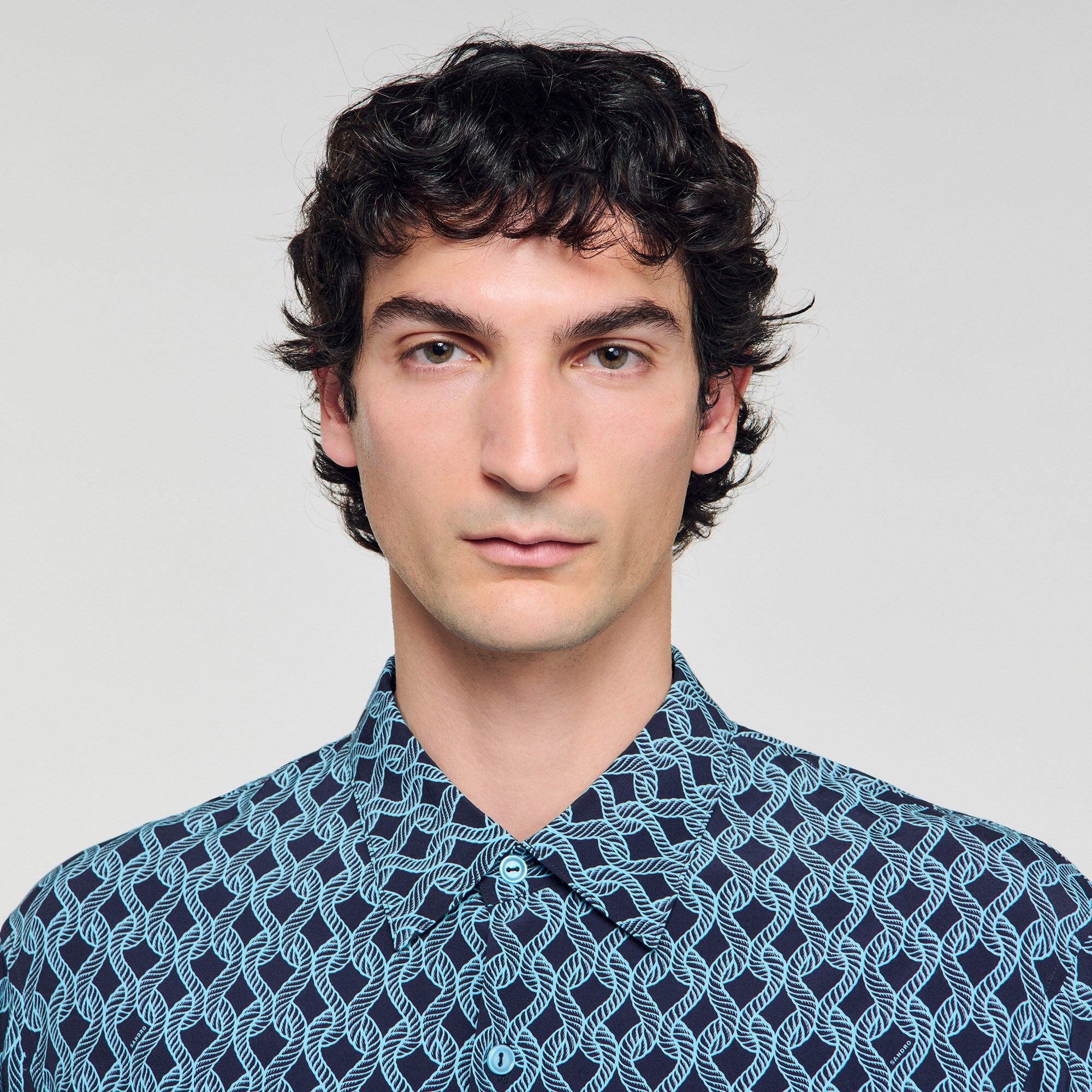 Rope print shirt Navy Blue Sandro Men