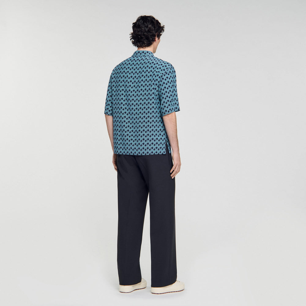 Rope print shirt Navy Blue Sandro Men