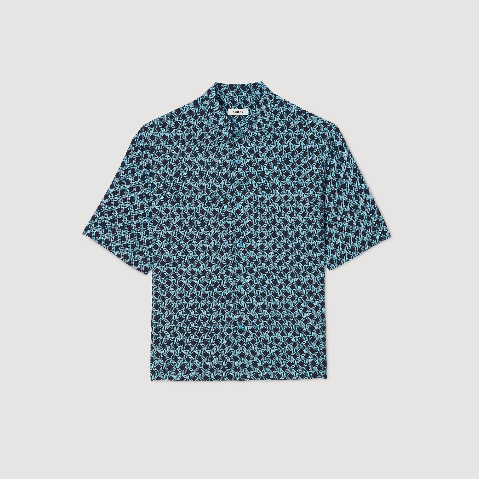 Rope print shirt Navy Blue Sandro Men