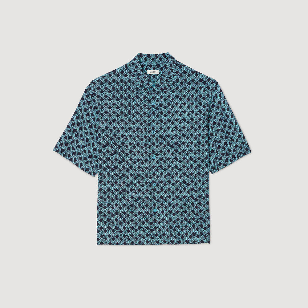Rope print shirt Navy Blue Sandro Men