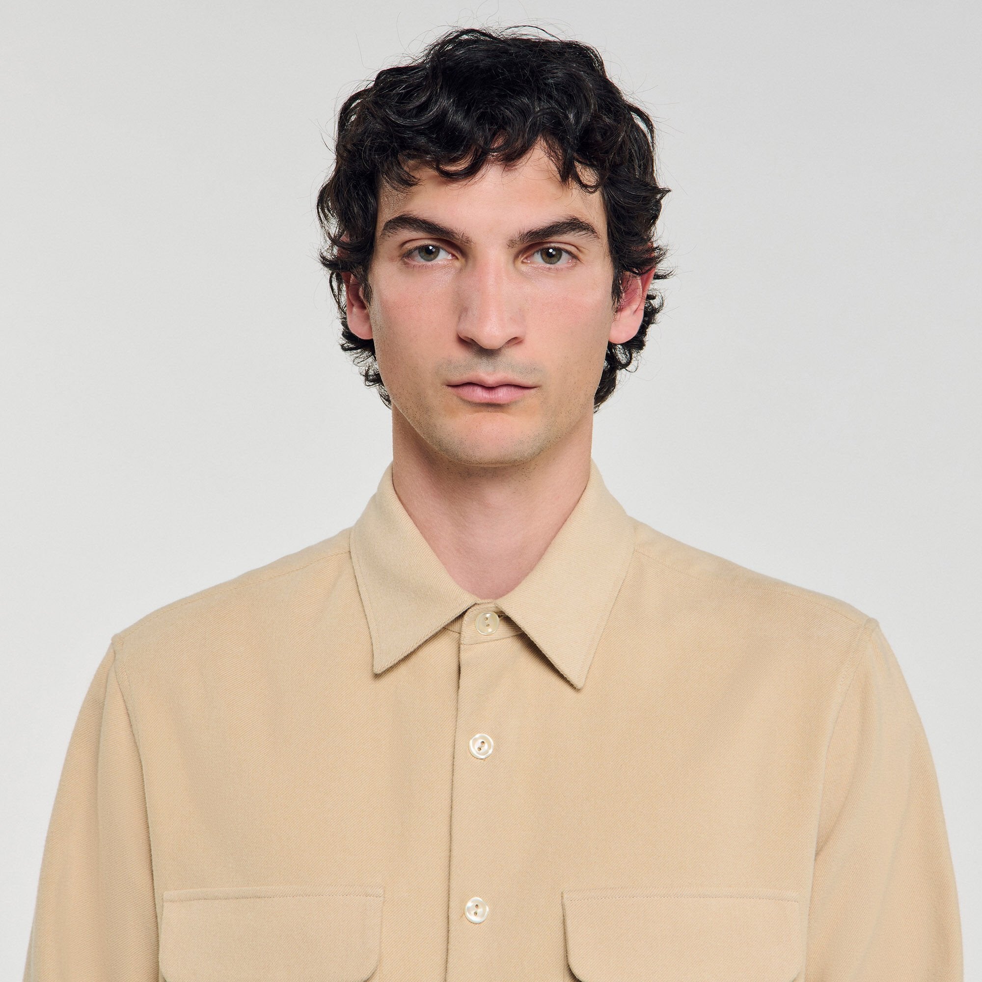 Flannel shirt Beige Sandro Men