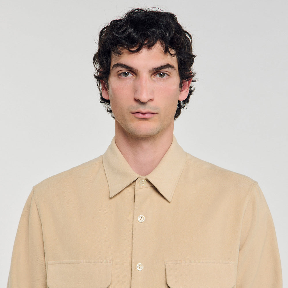 Flannel shirt Beige Sandro Men