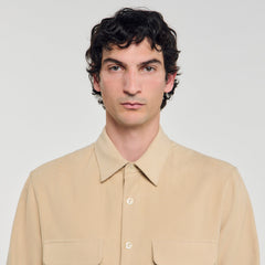 Flannel shirt Beige Sandro Men