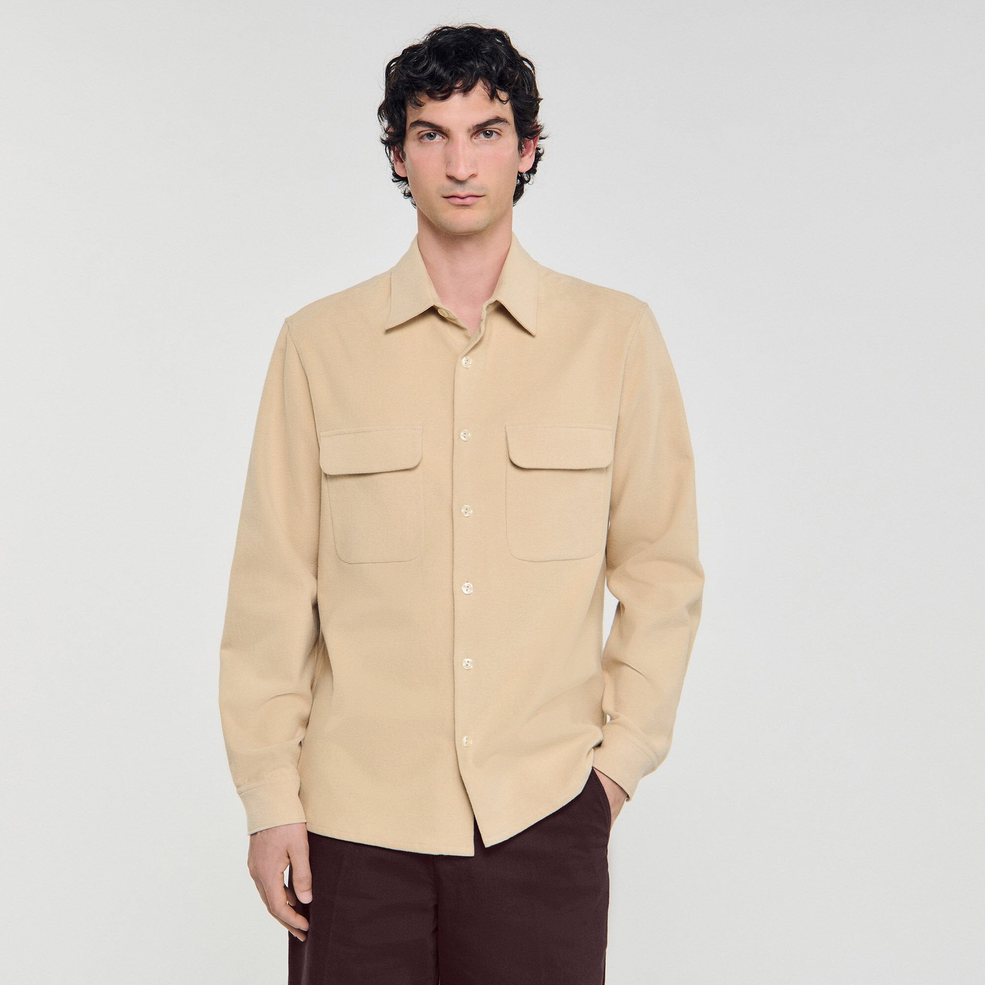 Flannel shirt Beige Sandro Men