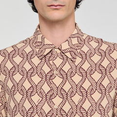 Loose-fit rope print shirt Butter Cream Sandro Men