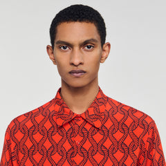 Loose-fit rope print shirt Blood Orange Sandro Men