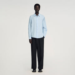 Crinkled effect shirt Sky Blue Sandro Men