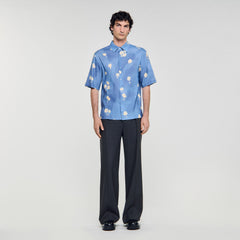 Floral motif shirt Blue Office Sandro Men
