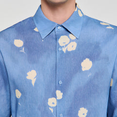 Floral motif shirt Blue Office Sandro Men