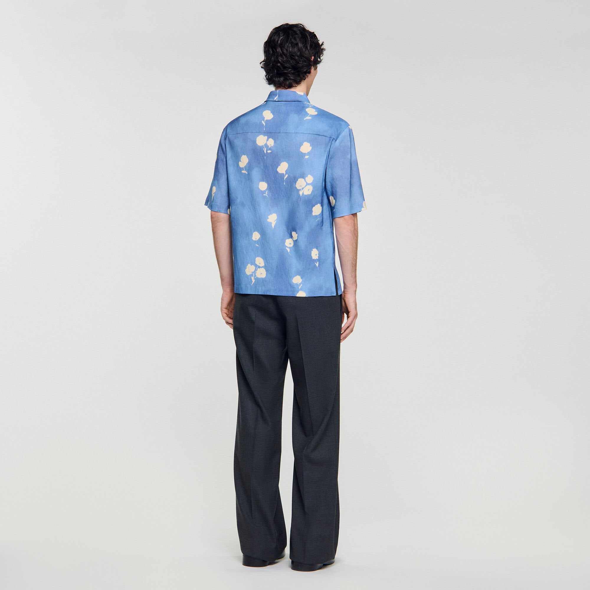 Floral motif shirt Blue Office Sandro Men
