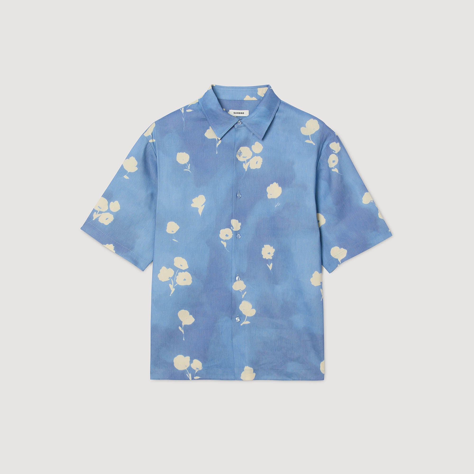 Floral motif shirt Blue Office Sandro Men