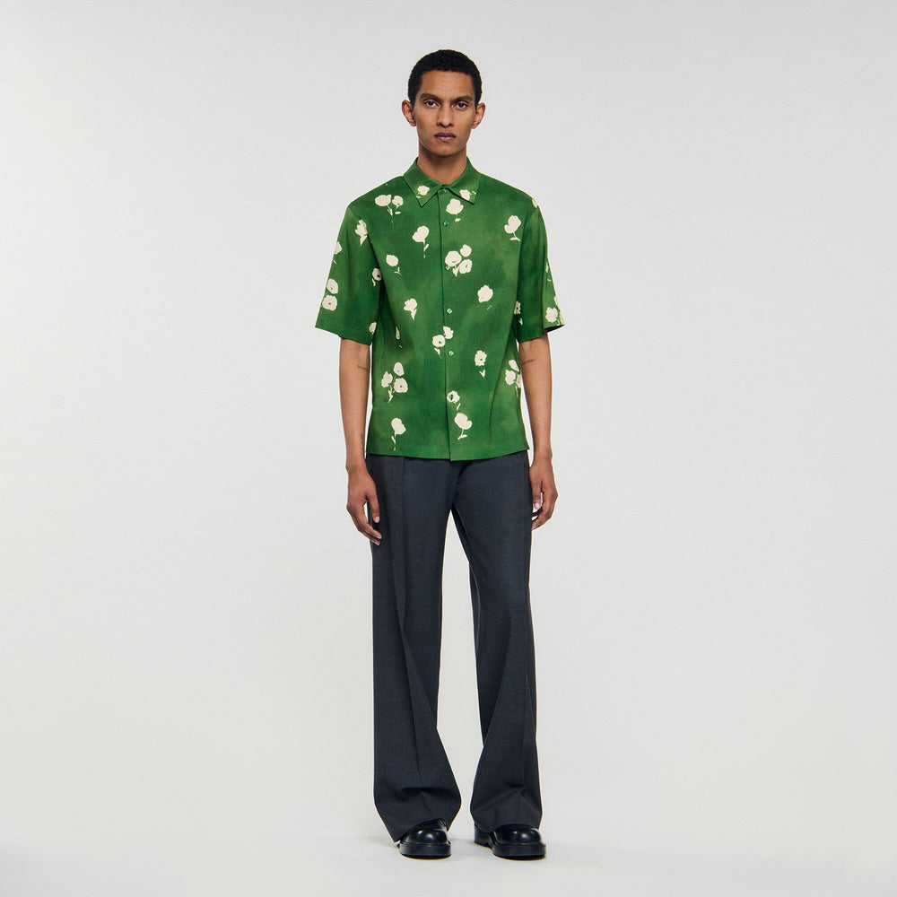 Floral motif shirt Lime Sandro Men