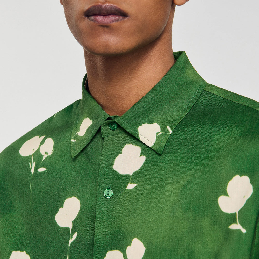 Floral motif shirt Lime Sandro Men