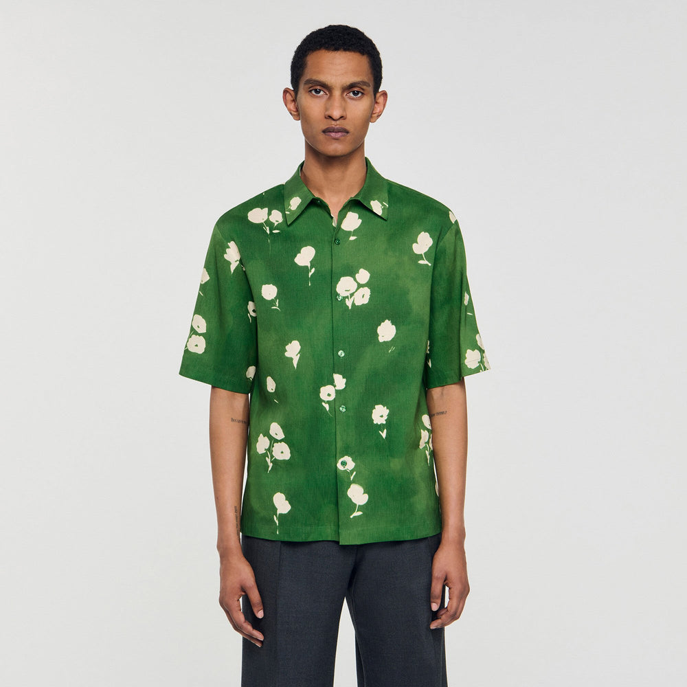 Floral motif shirt Lime Sandro Men