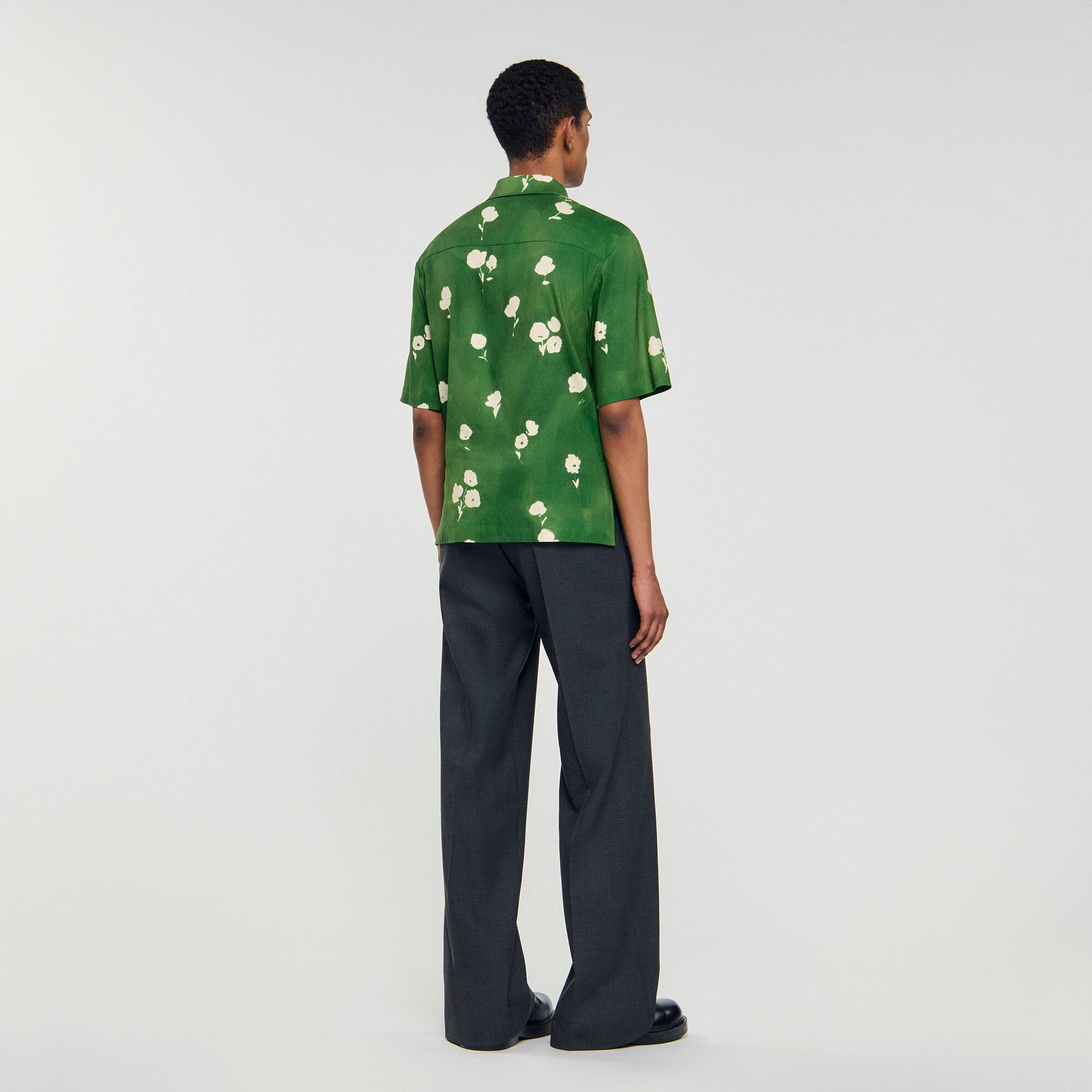 Floral motif shirt Lime Sandro Men