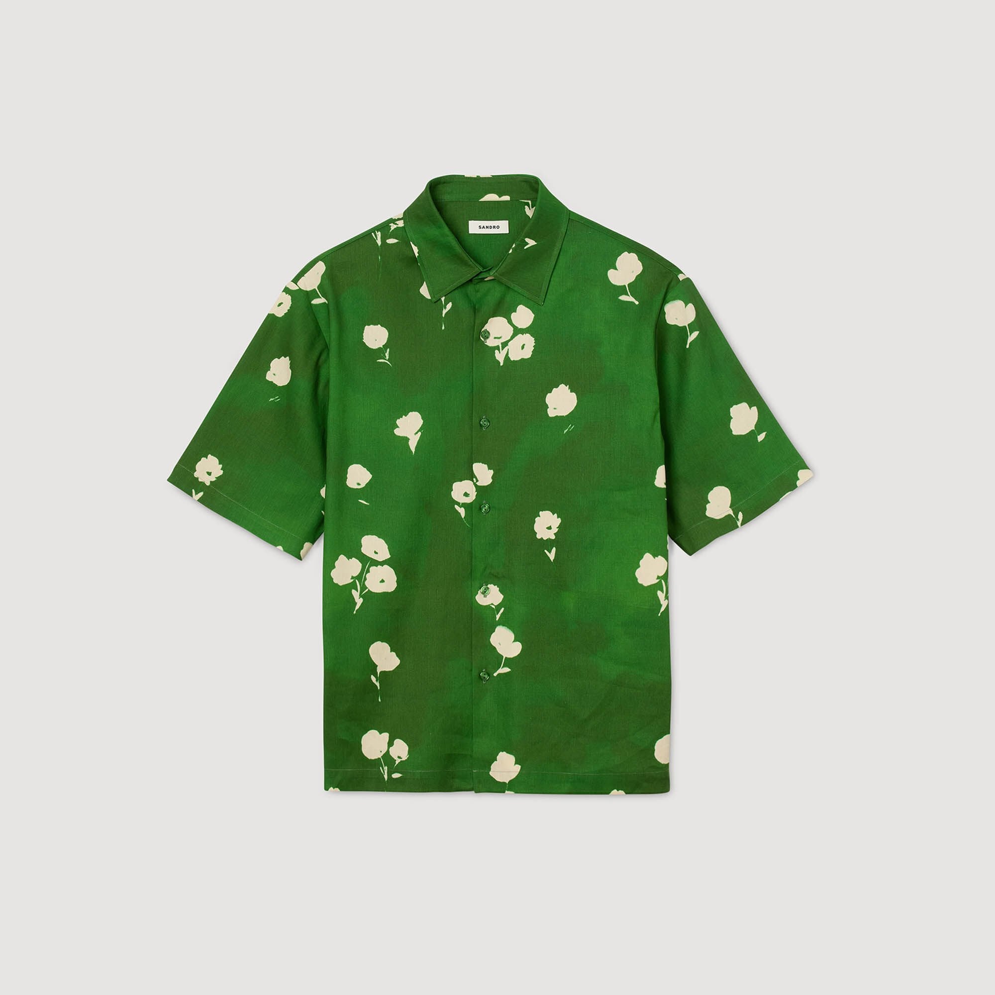 Floral motif shirt Lime Sandro Men