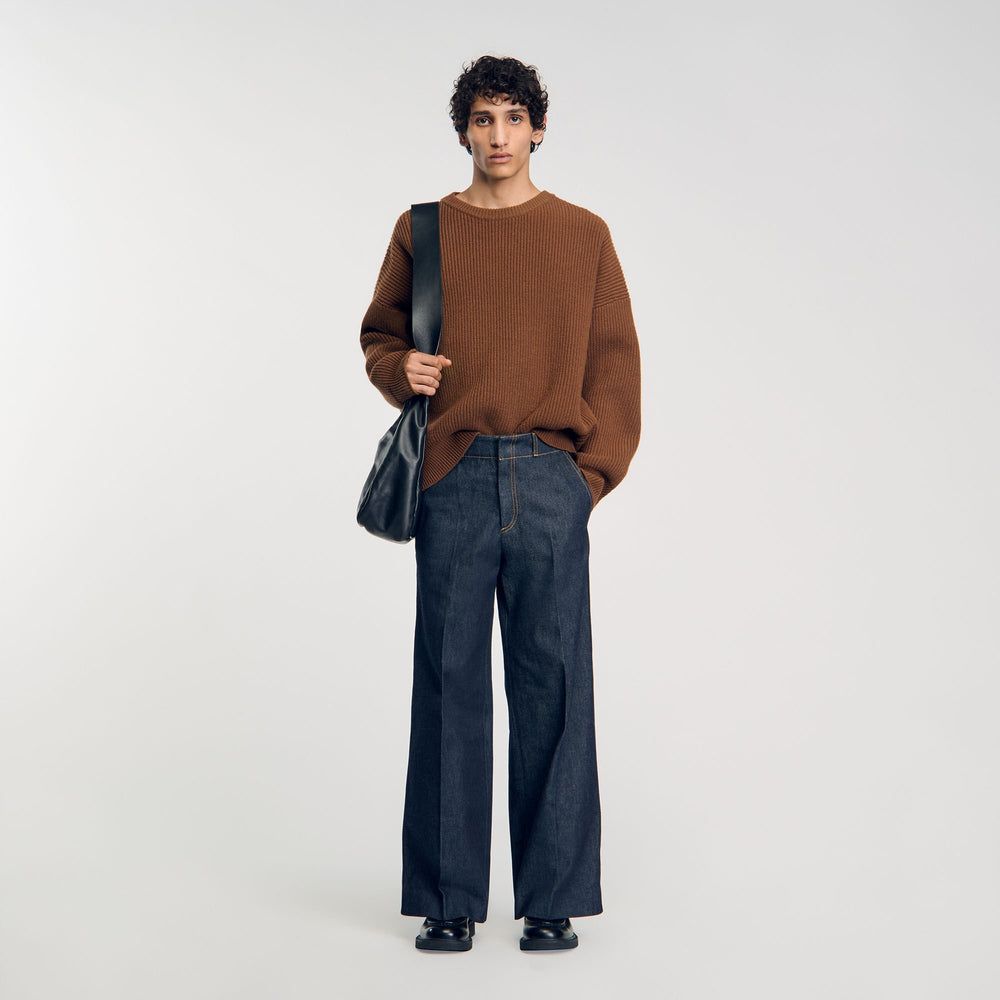 Wide-leg jeans Raw-Denim Sandro Men