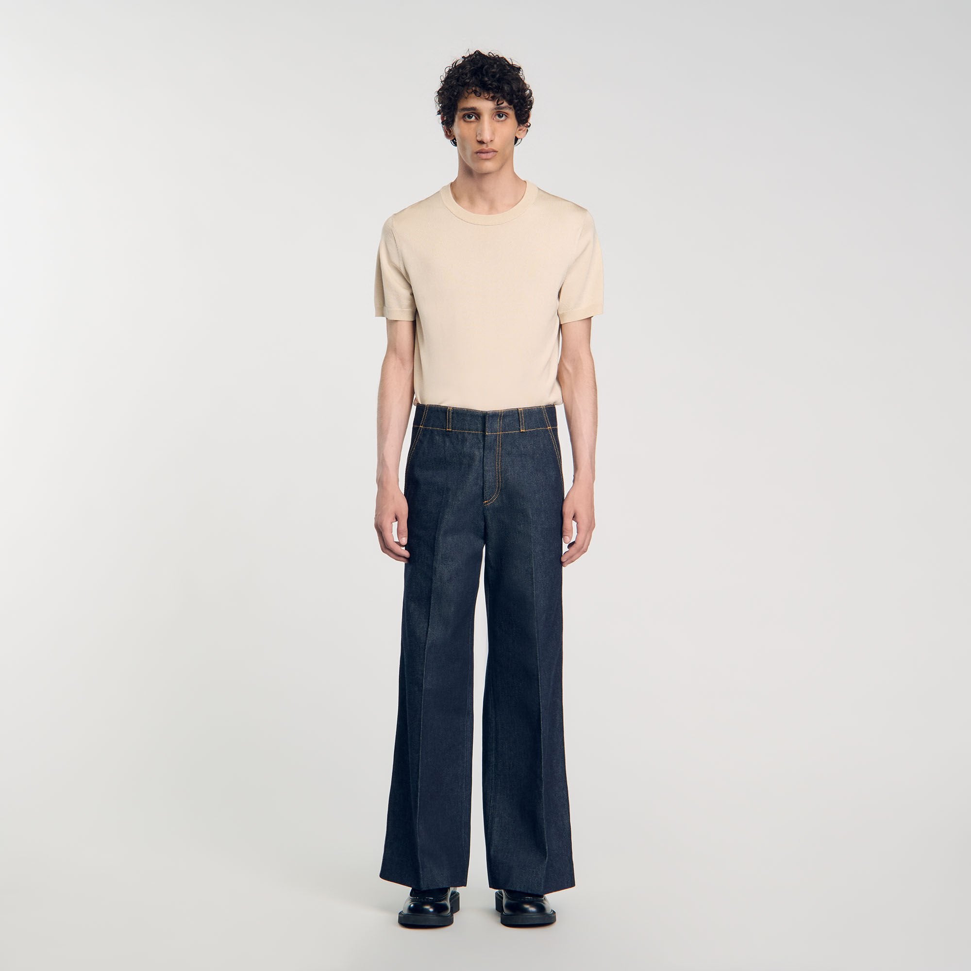 Wide-leg jeans Raw-Denim Sandro Men