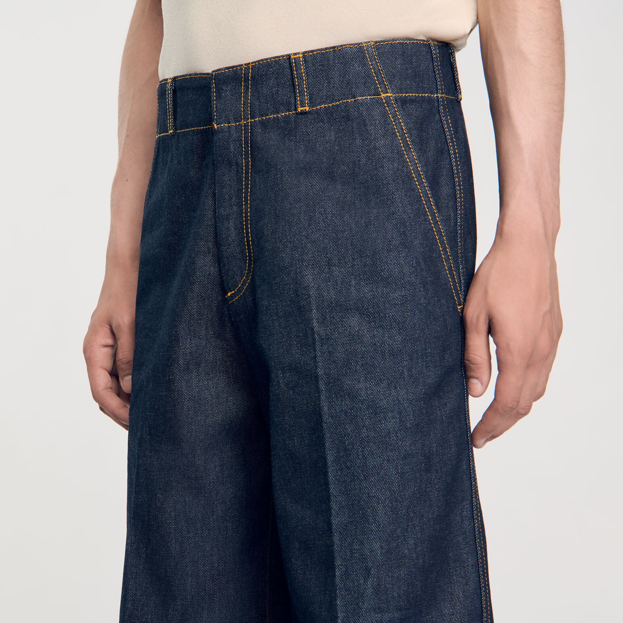 Wide-leg jeans Raw-Denim Sandro Men