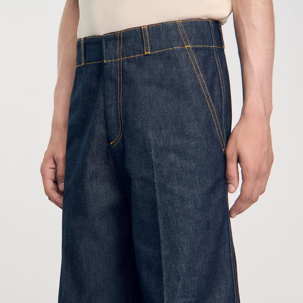 Wide-leg jeans Raw-Denim Sandro Men
