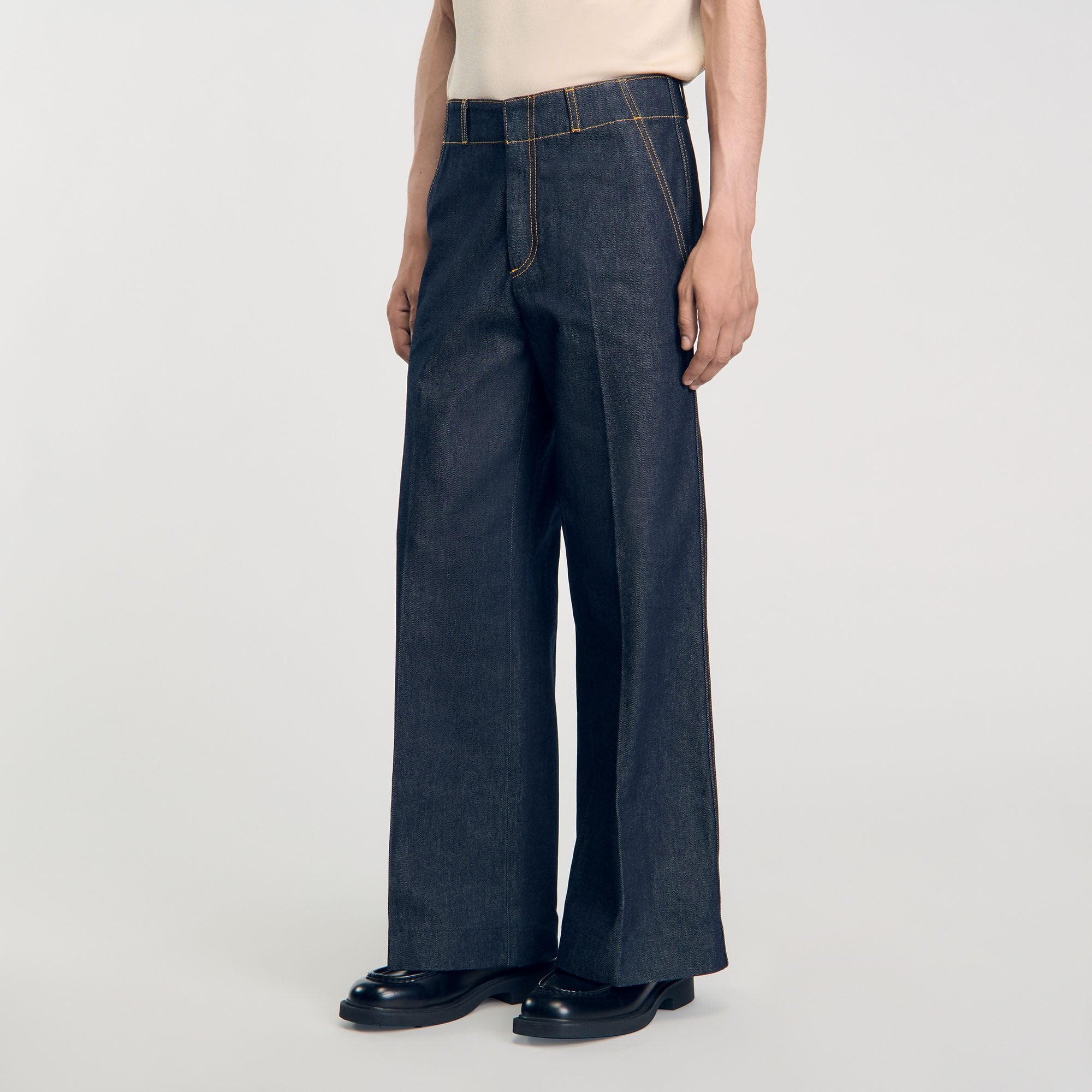 Wide-leg jeans Raw-Denim Sandro Men