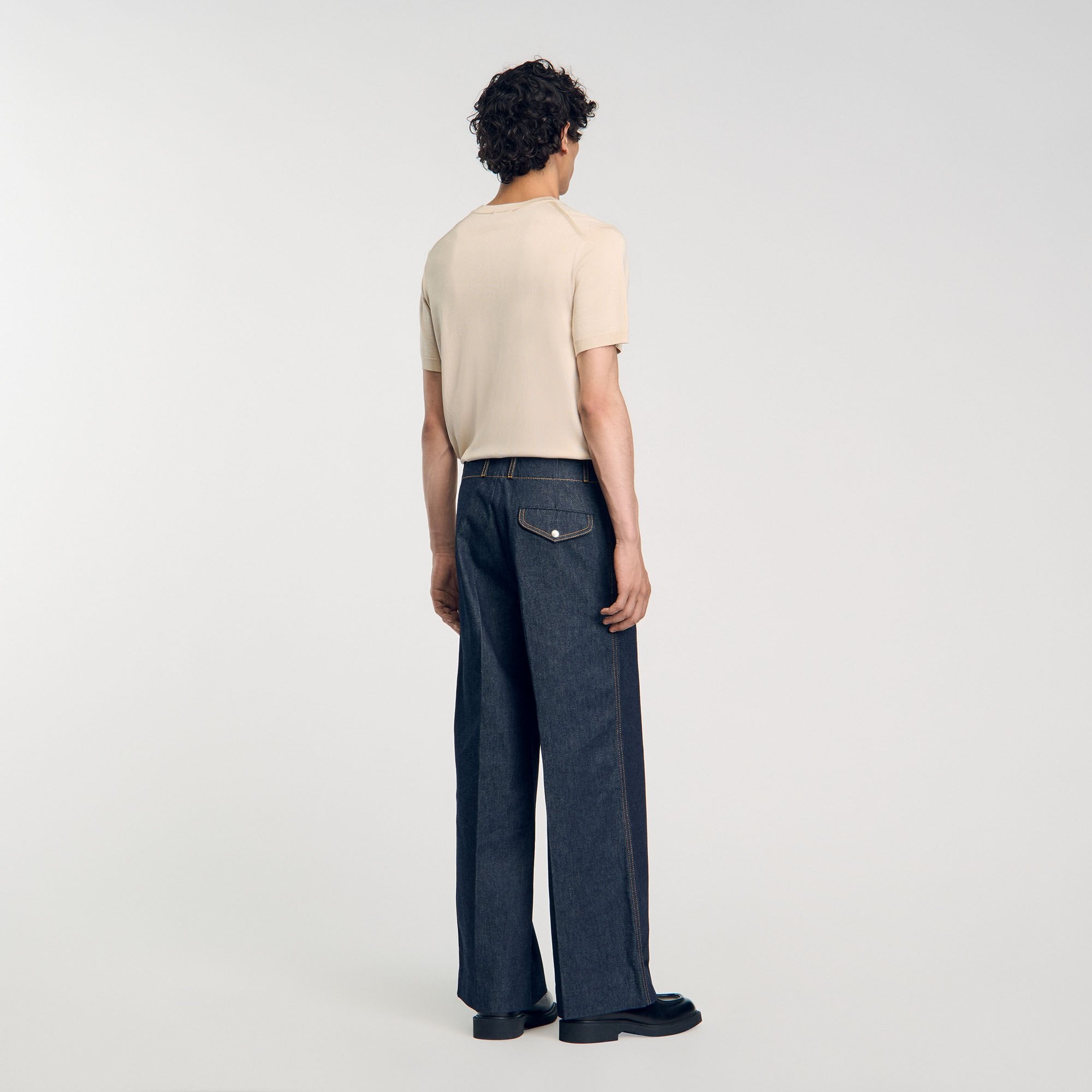 Wide-leg jeans Raw-Denim Sandro Men