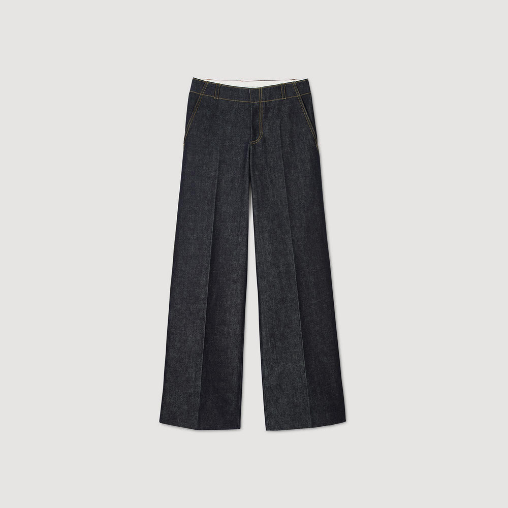Wide-leg jeans Raw-Denim Sandro Men