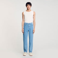 Regular-fit Square Cross jeans Blue Vintage - Denim Sandro Men