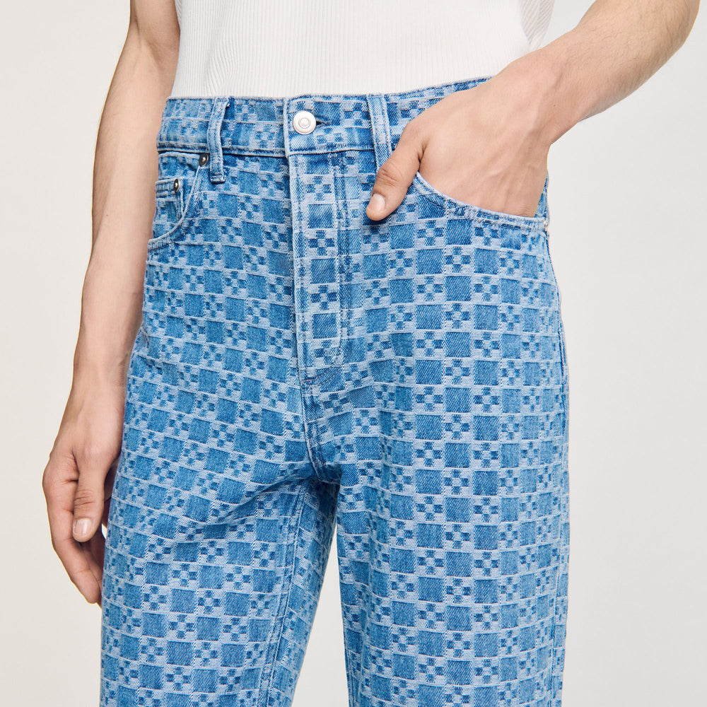 Regular-fit Square Cross jeans Blue Vintage - Denim Sandro Men