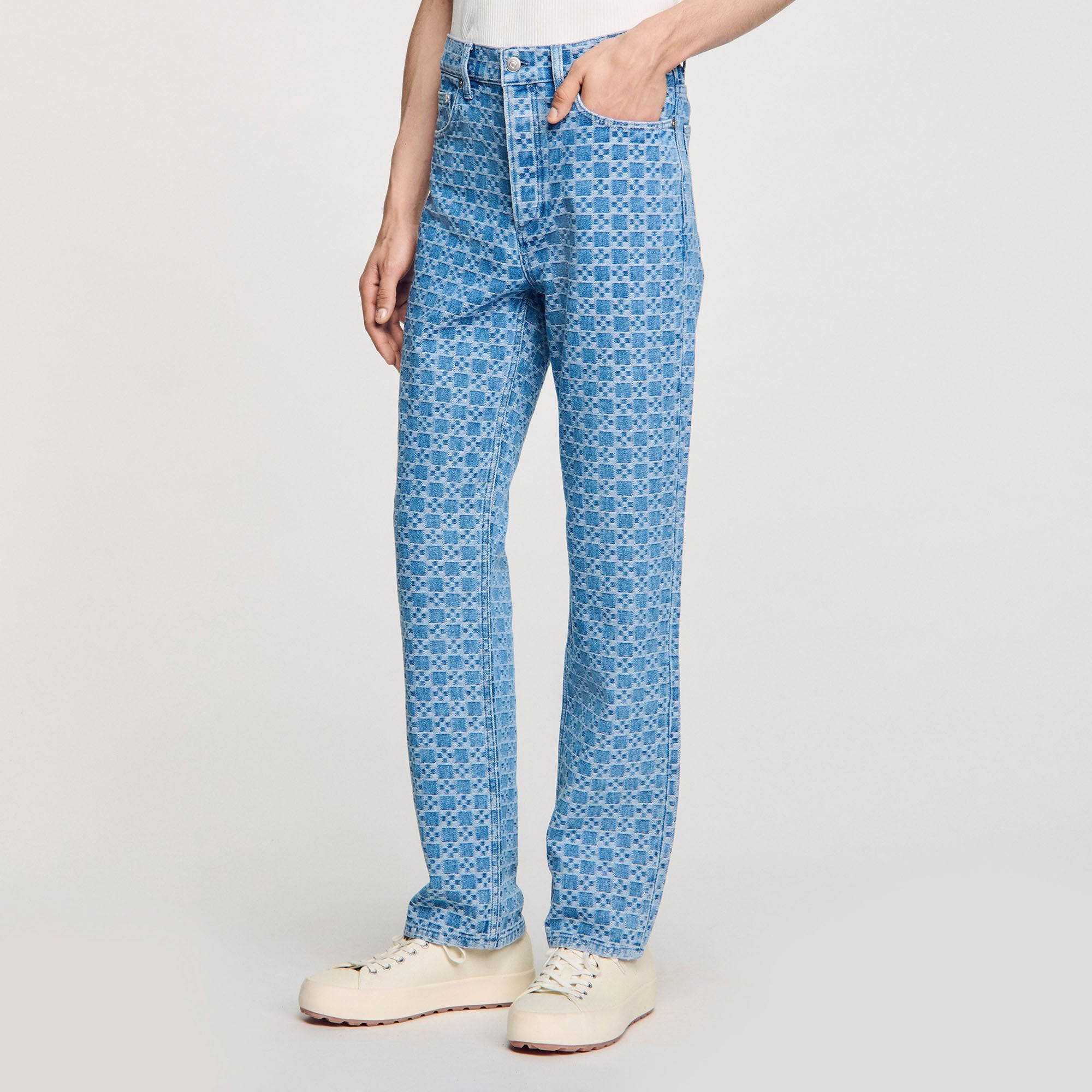 Regular-fit Square Cross jeans Blue Vintage - Denim Sandro Men