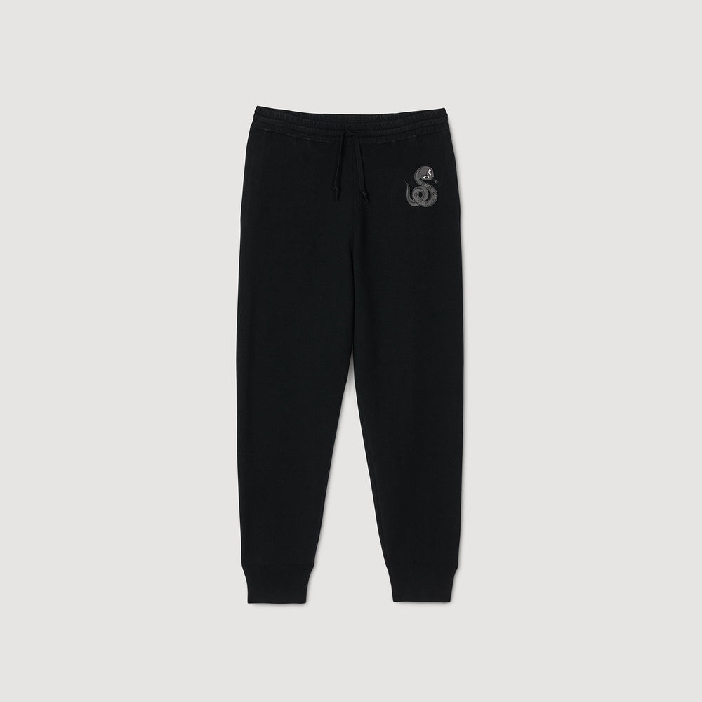 Joggers with snake detail Black Sandro Men