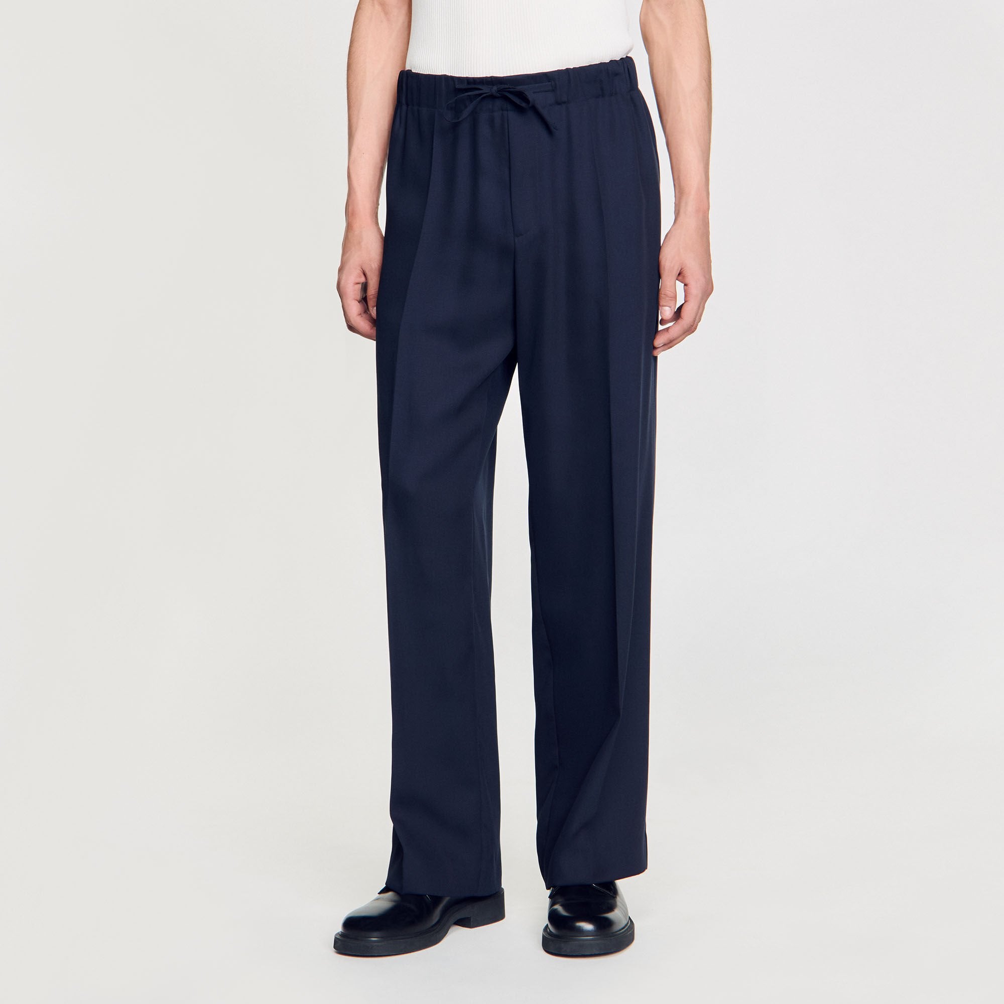 Elasticated wide-leg trousers Midnight Blue Sandro Men