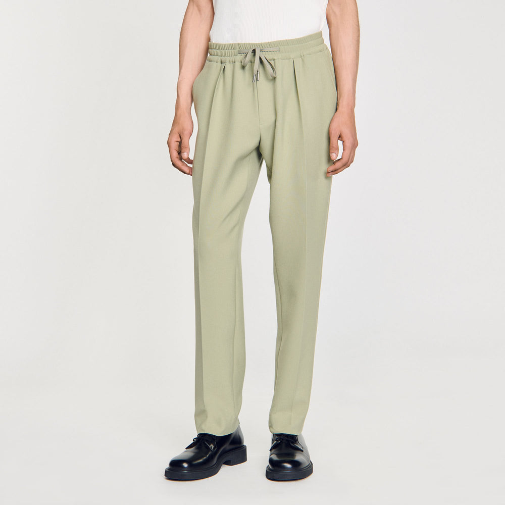 Elasticated straight-leg trousers Light Kaki. Sandro Men