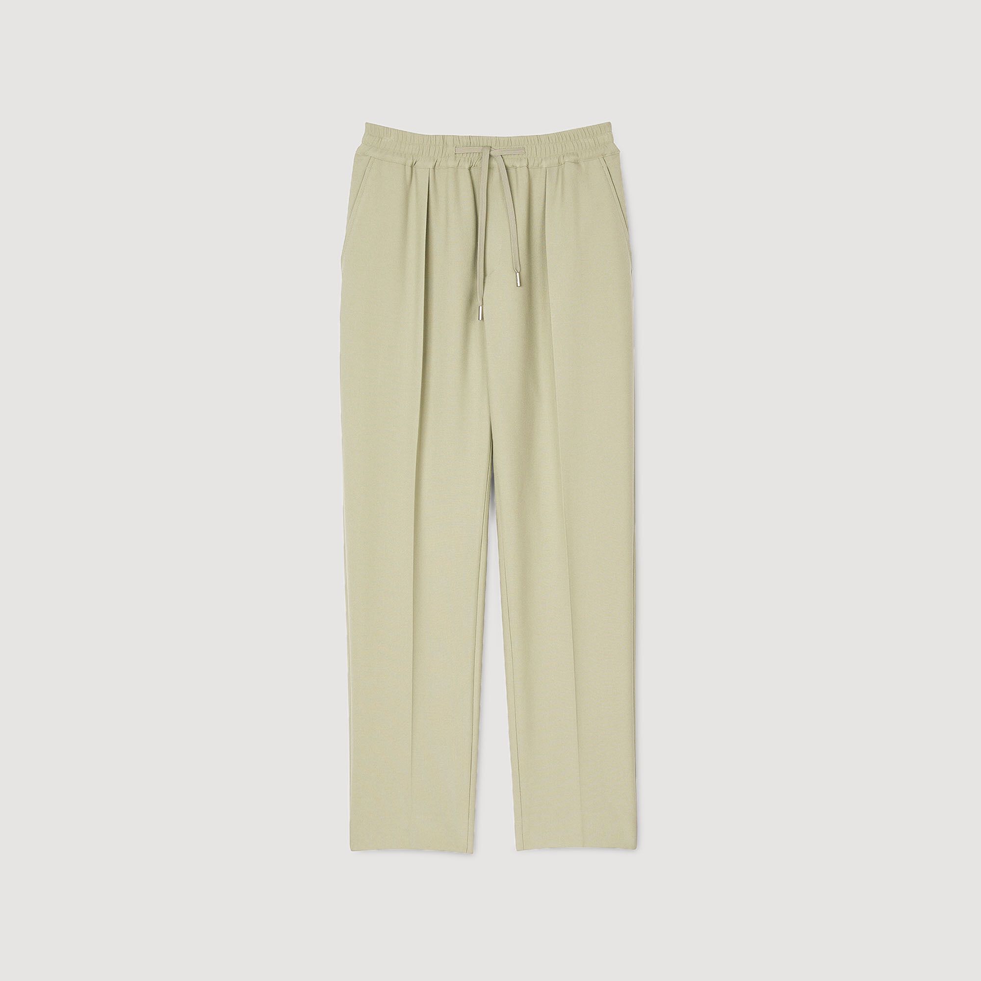Elasticated straight-leg trousers Light Kaki. Sandro Men