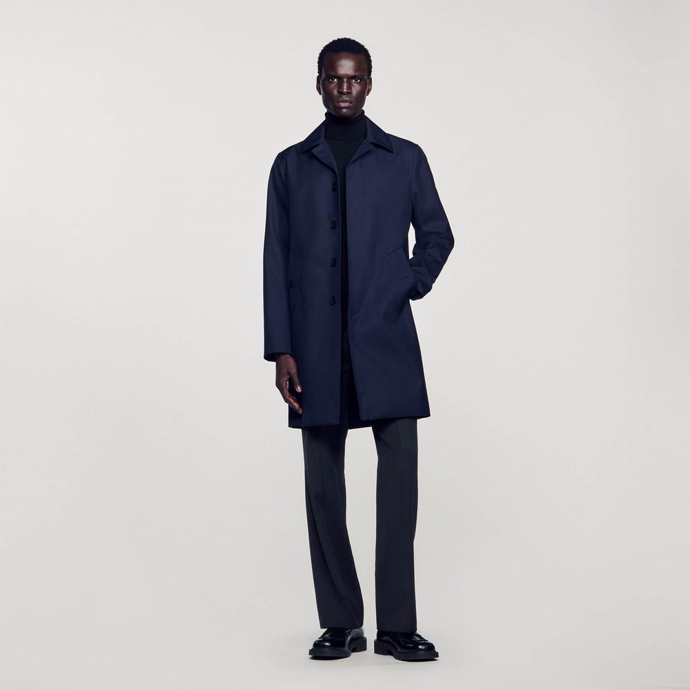Waterproof raincoat Navy Blue Sandro Men