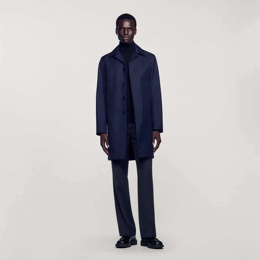 Waterproof raincoat Navy Blue Sandro Men