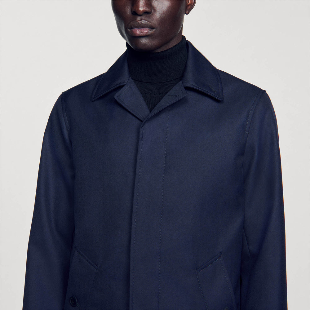 Waterproof raincoat Navy Blue Sandro Men