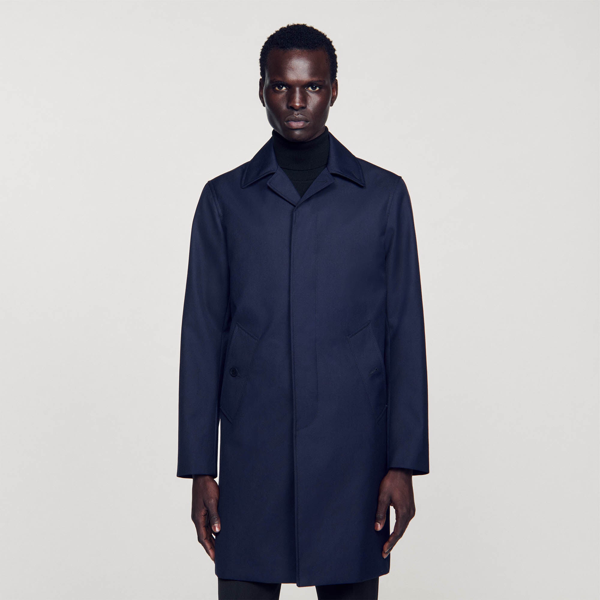 Waterproof raincoat Navy Blue Sandro Men