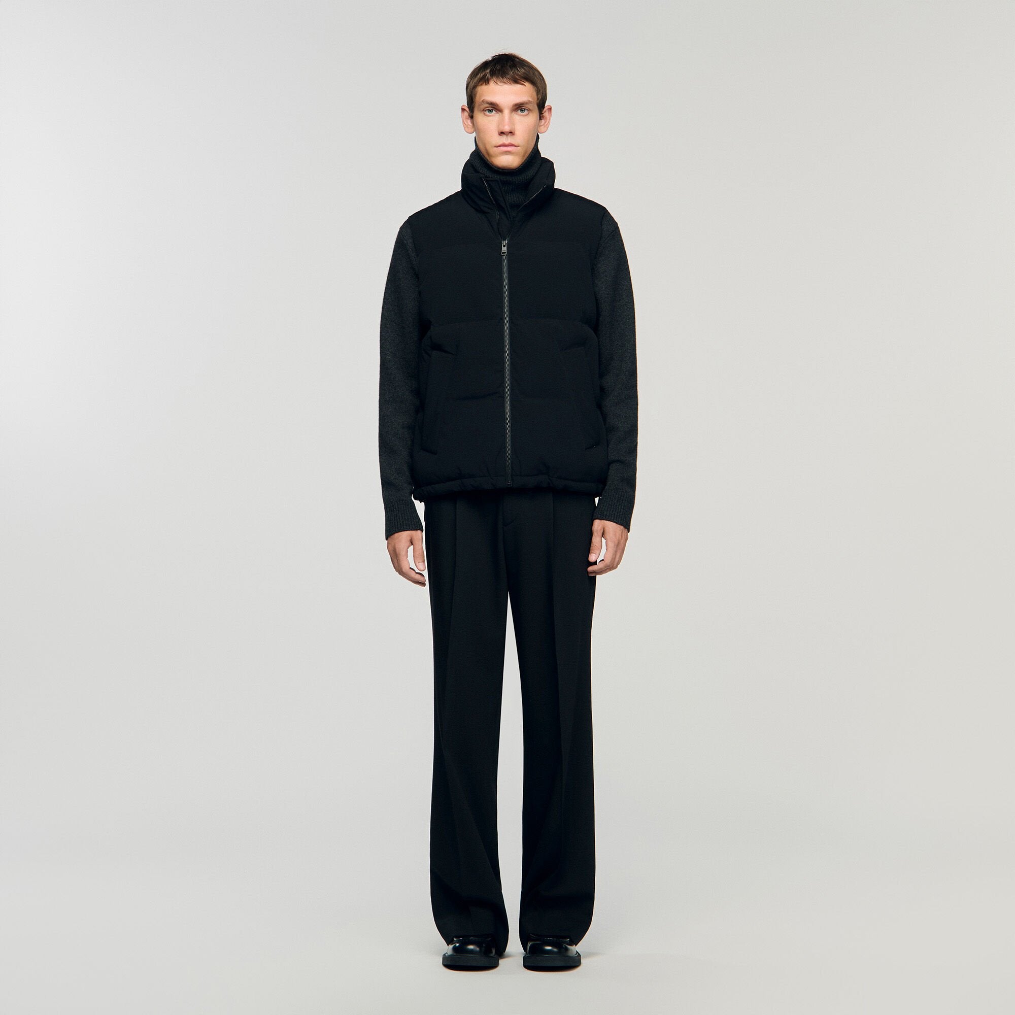 Sleeveless technical puffer Black Sandro Men