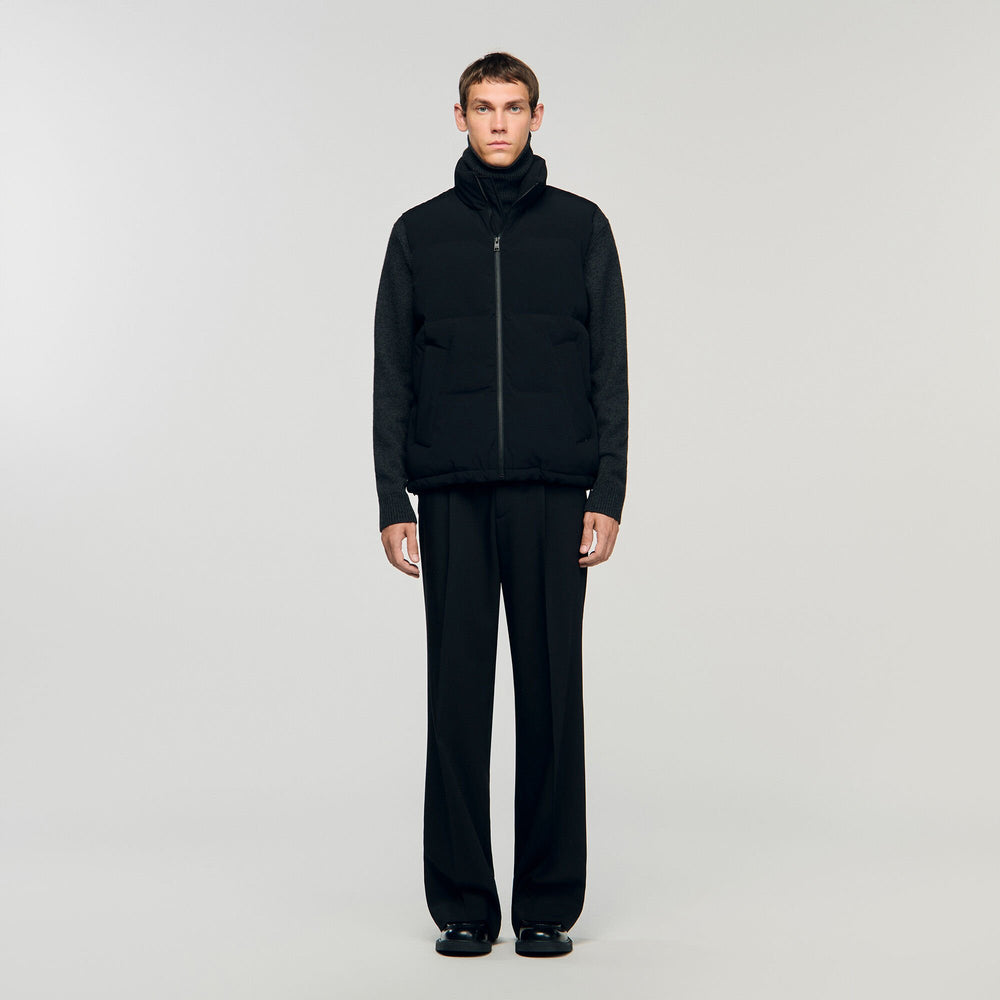Sleeveless technical puffer Black Sandro Men