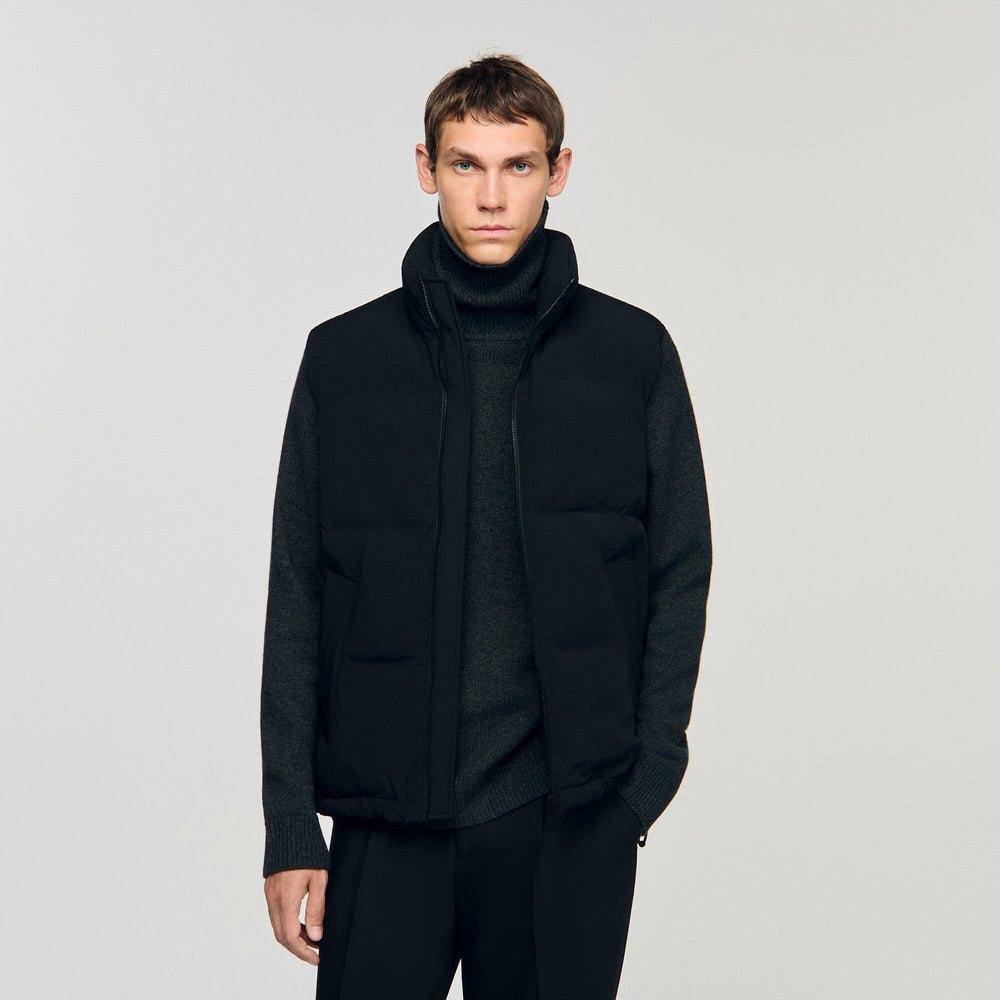 Sleeveless technical puffer Black Sandro Men