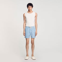 Square Cross swim shorts Blue Sky Sandro Men