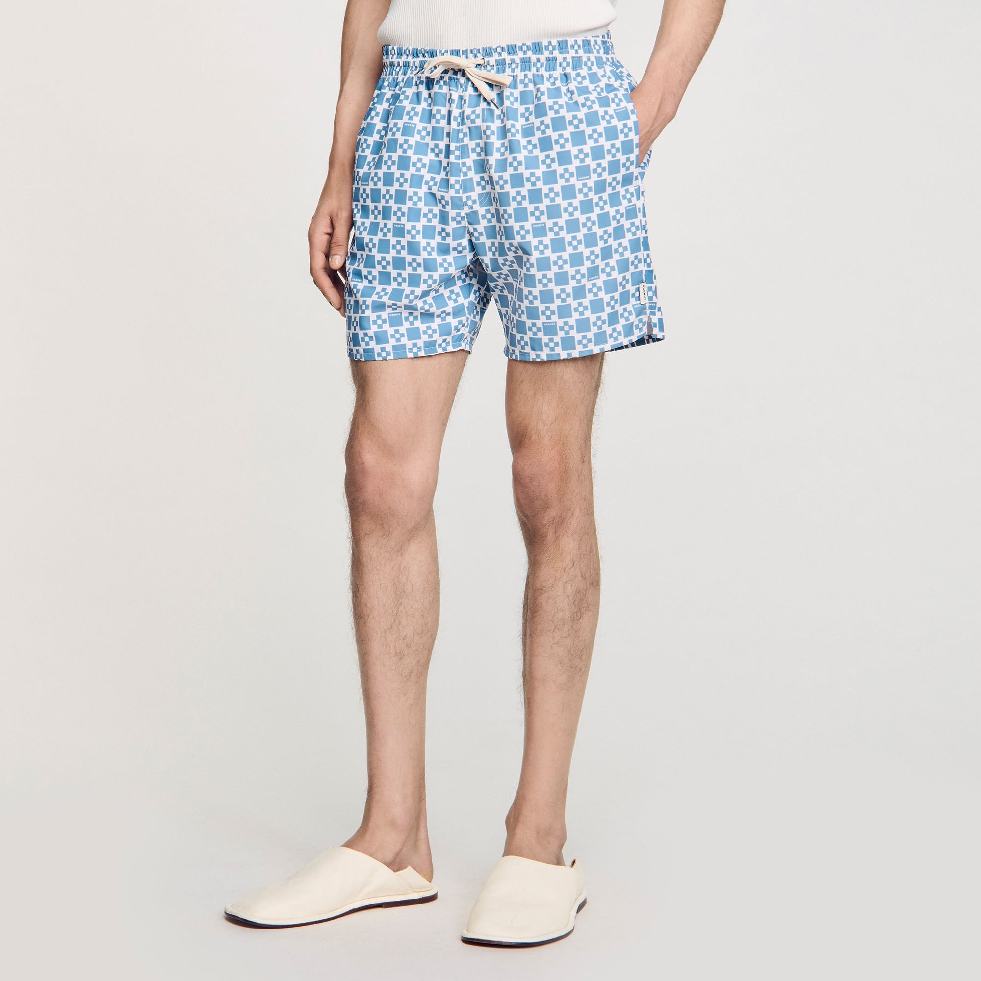 Square Cross swim shorts Blue Sky Sandro Men