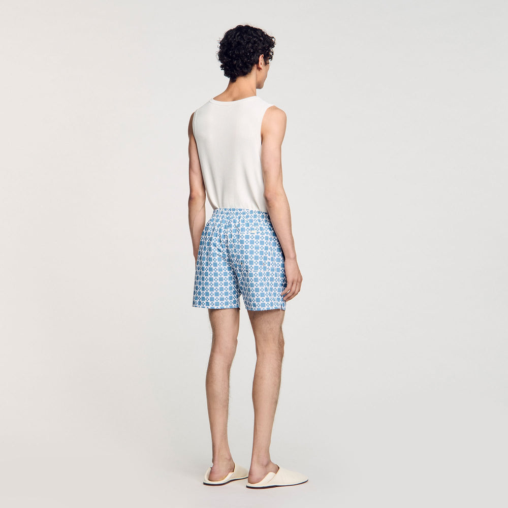 Square Cross swim shorts Blue Sky Sandro Men