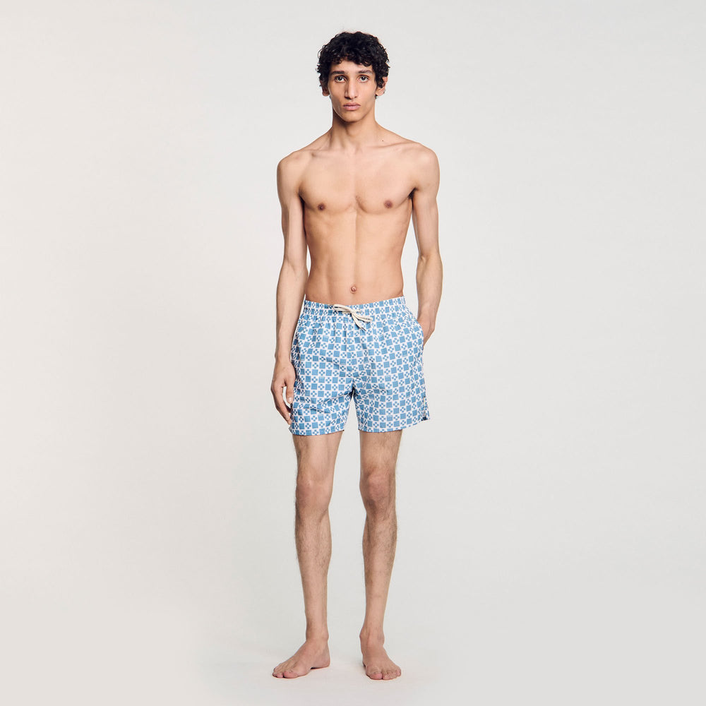 Square Cross swim shorts Blue Sky Sandro Men
