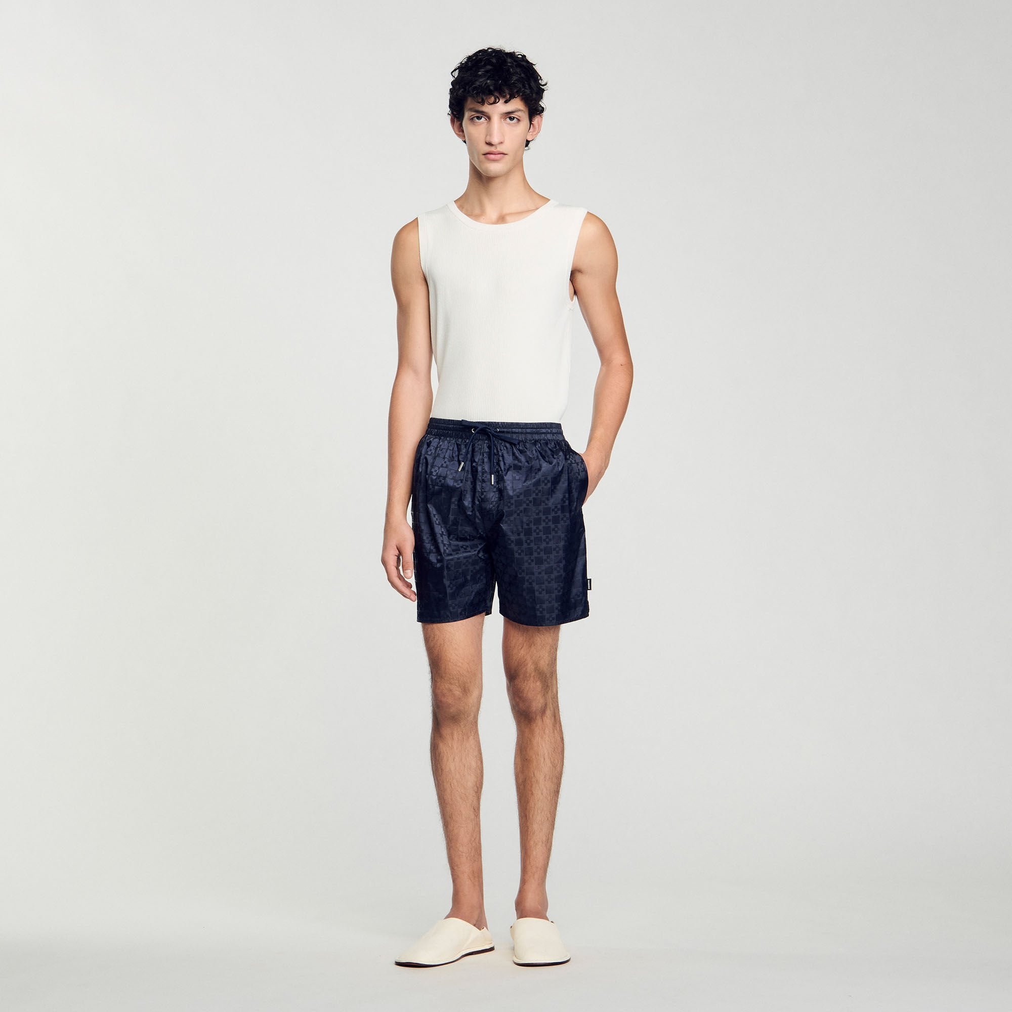 Square Cross swim shorts Midnight Blue Sandro Men