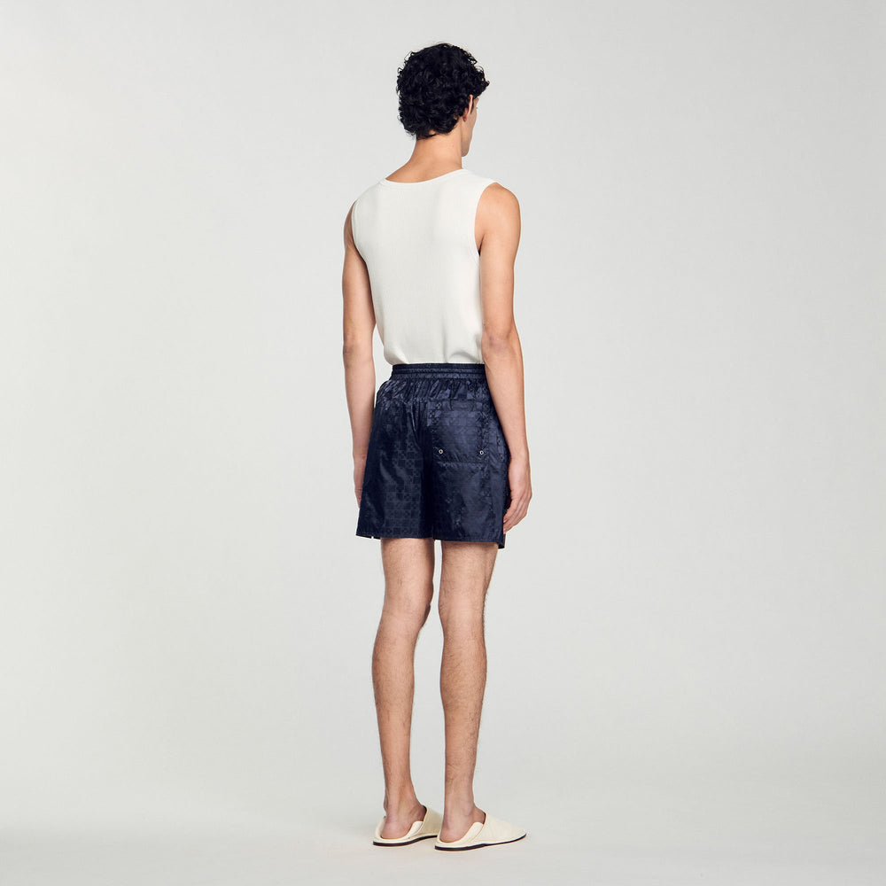 Square Cross swim shorts Midnight Blue Sandro Men