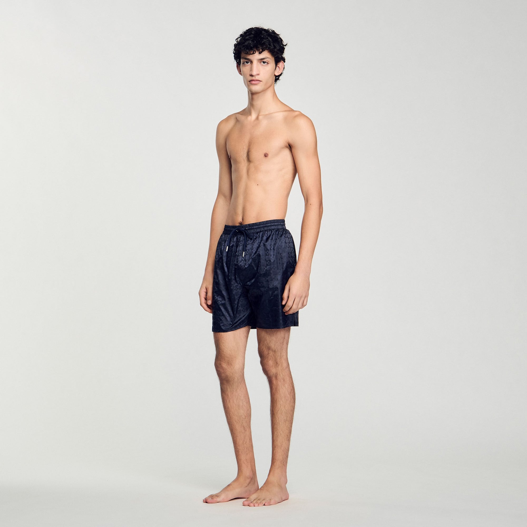 Square Cross swim shorts Midnight Blue Sandro Men