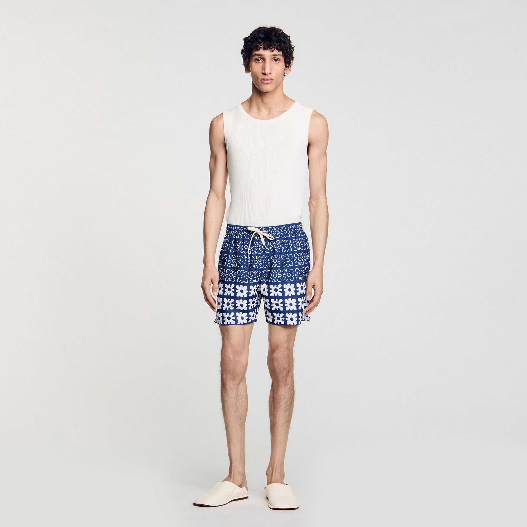 Floral print swim trunks Midnight Blue Sandro Men
