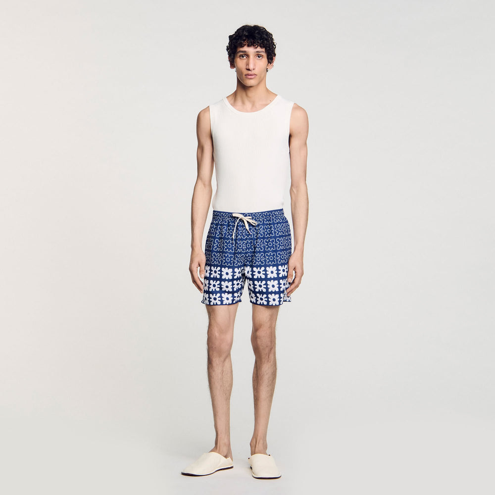 Floral print swim trunks Midnight Blue Sandro Men